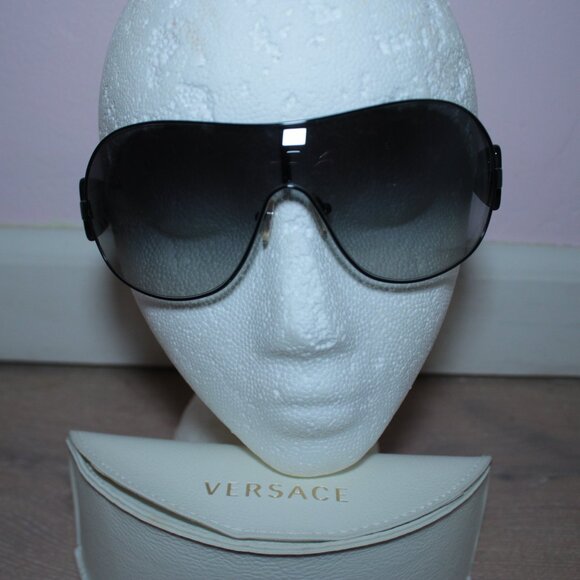Versace MOD2061-B Oversized Aviator Monogram Sunglasses EXC main image 8